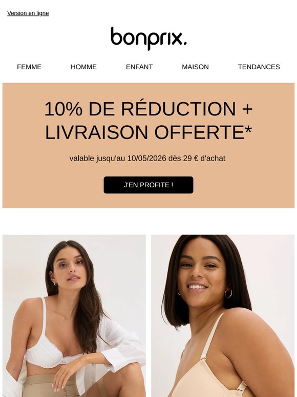 Nous vous offrons 10% de réduction et la livraison est gratuite