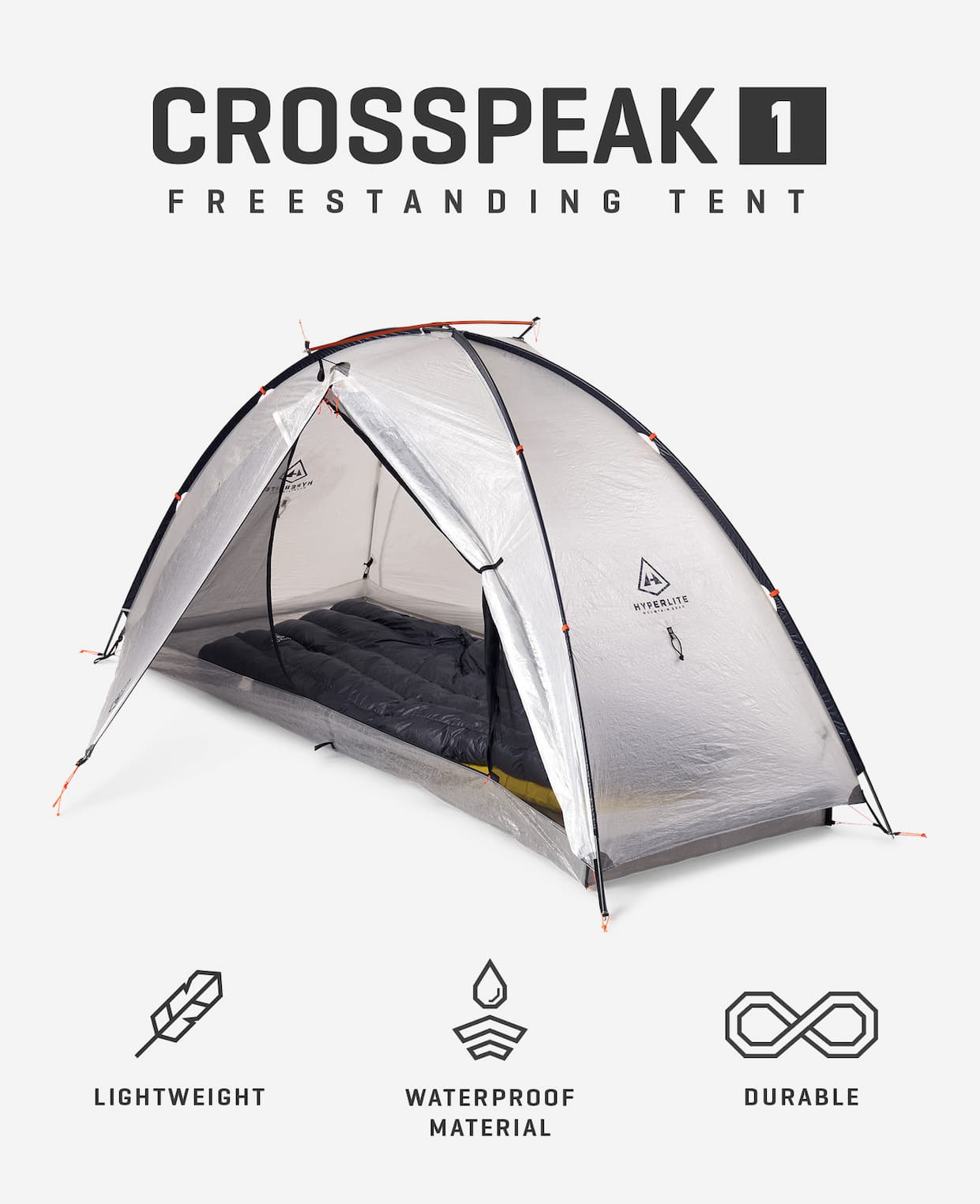 CrossPeak 1 Freestanding Tent. Lightweight, Waterproof Material, Durable.
