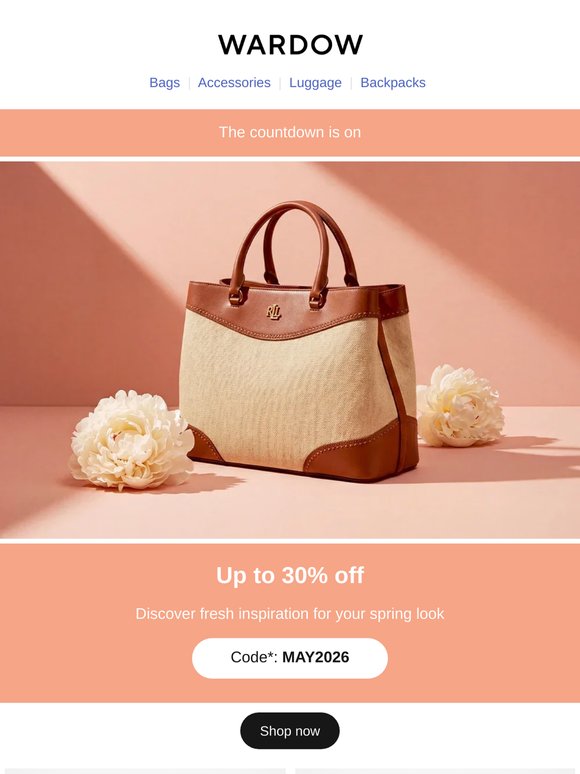 May special: up to -30% on new styles
