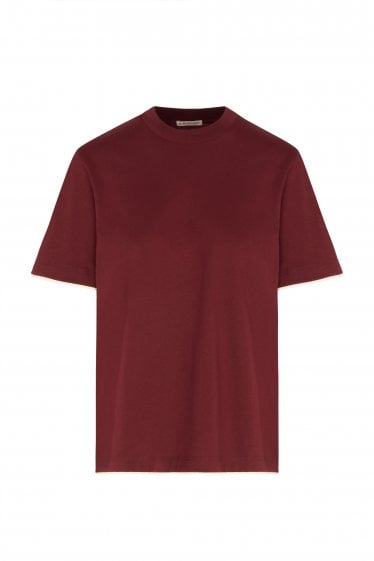 Womens Cotton Trim T-Shirt Red