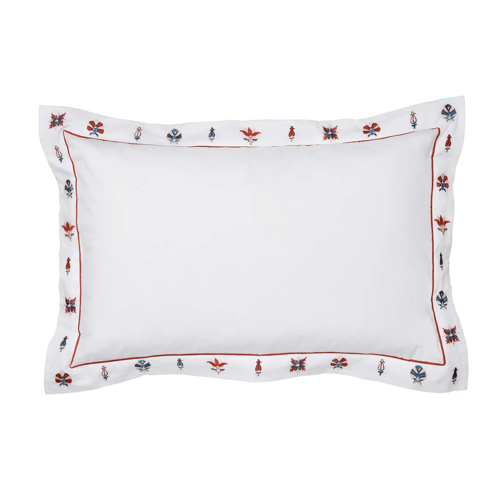 Image of Siesta Stripe Pair of Oxford Pillowcases, Red