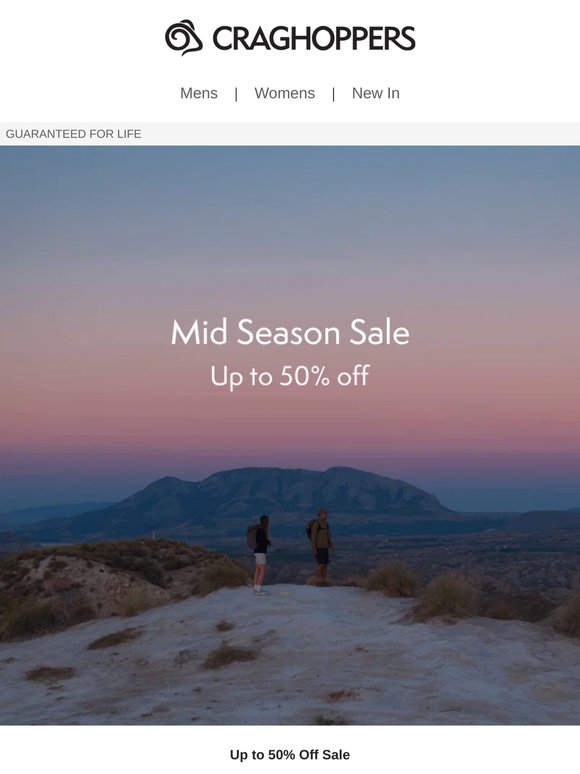Up to 50% Off: Mid Season Sale