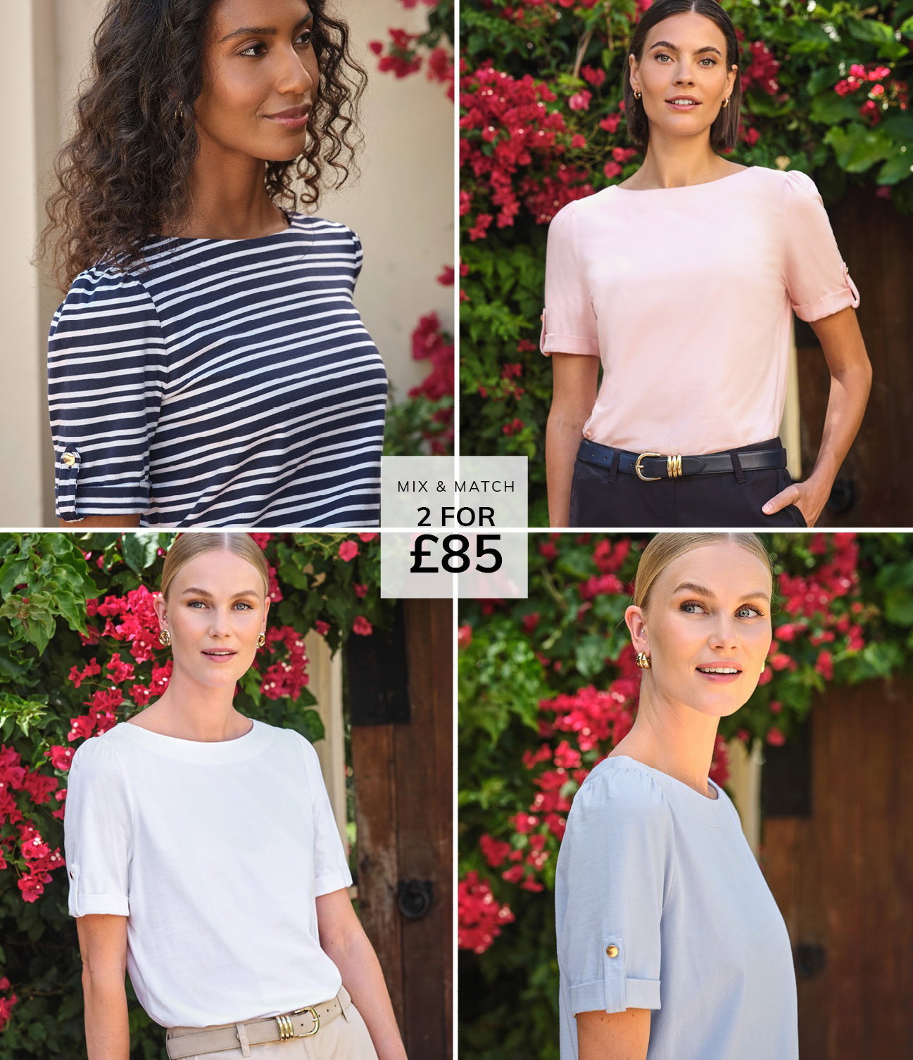 Button Tab Sleeve Tee
