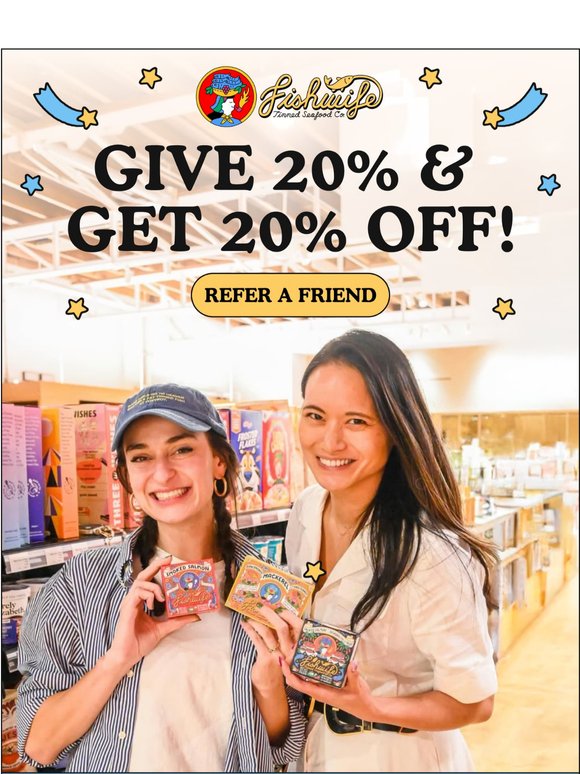 want 20% OFF of Fishwife? 🤑