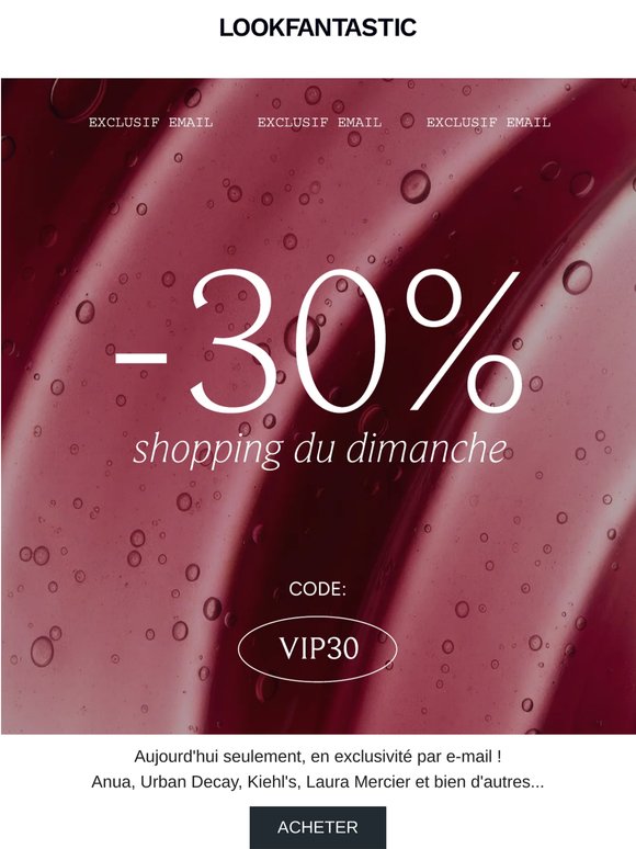 -30% | Shopping du dimanche