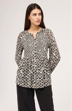 Martha Khaki Animal Jersey Blouse