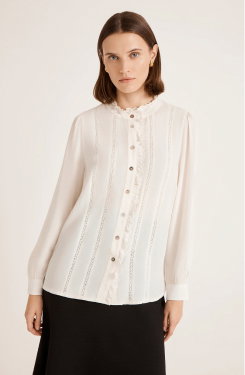 Flora Ivory Crepe Blouse