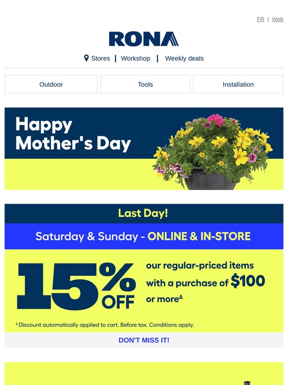 Save Up to 40% with RONA WEEK Deals