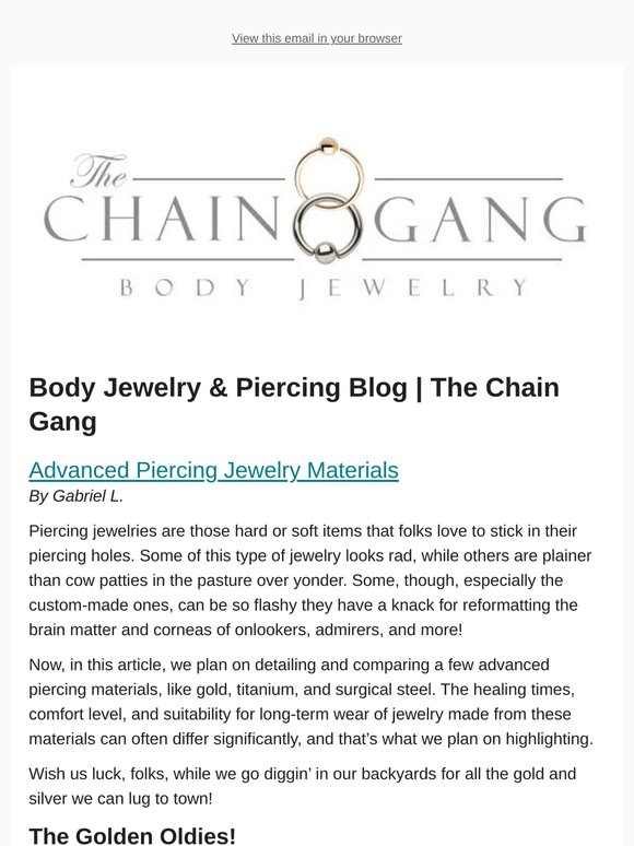 TheChainGang - Posts from Body Jewelry & Piercing Blog | The Chain Gang for 05/10/2026