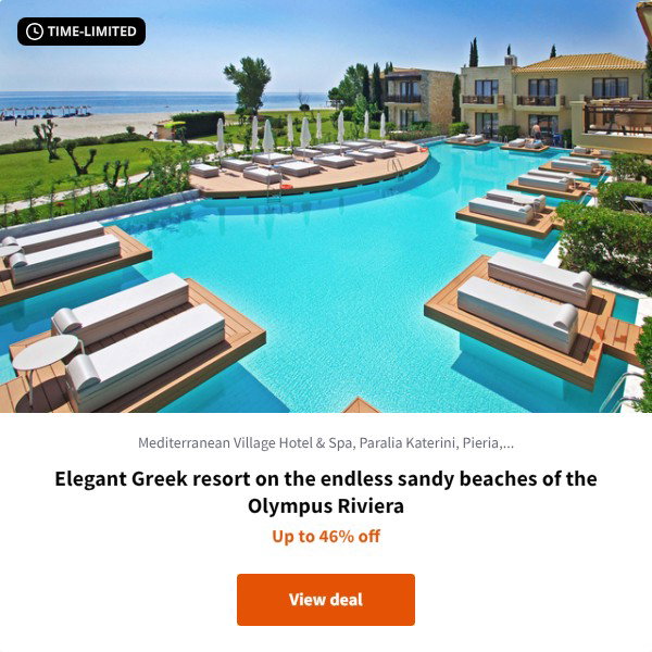 Elegant Greek resort on the endless sandy beaches of the Olympus Riviera