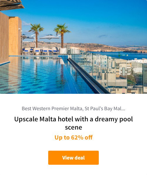 Upscale Malta hotel with a dreamy pool scene