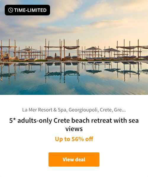 5* adults-only Crete beach retreat with sea views