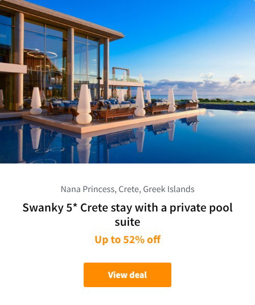Swanky 5* Crete stay with a private pool suite