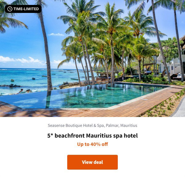 5* beachfront Mauritius spa hotel