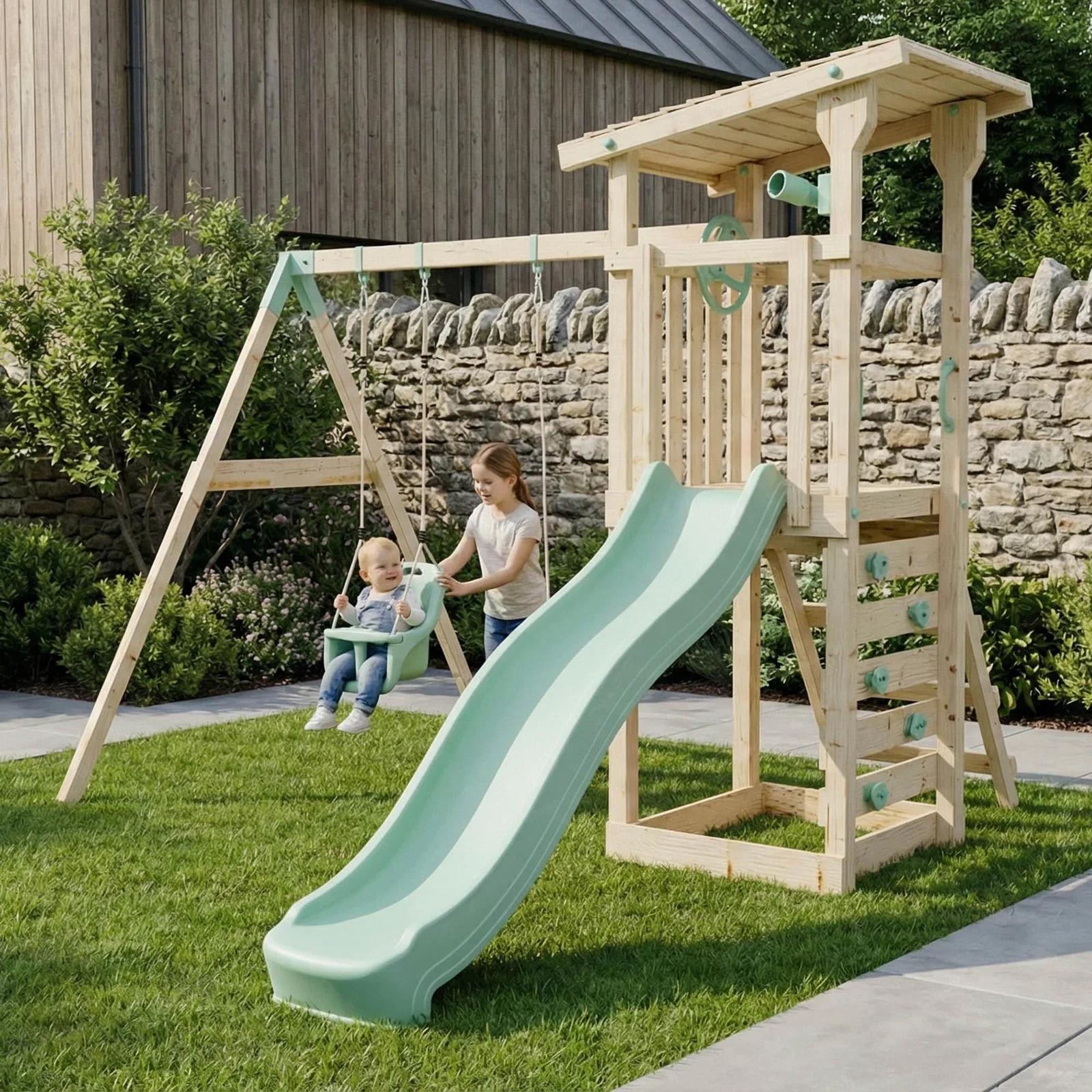Image of Climbing Frame with Double Swing - Willow Way VIII