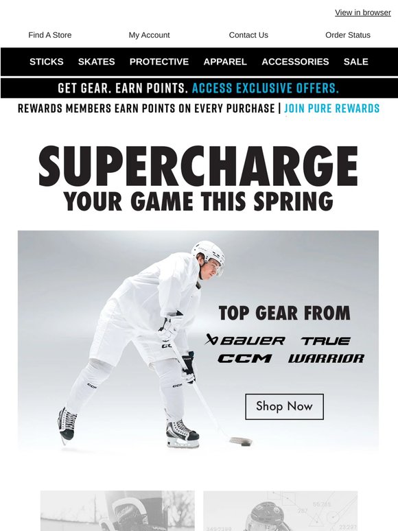 Spring Hockey Starts Here 🏒 Shop The Hottest Gear From Bauer, CCM, Warrior & TRUE