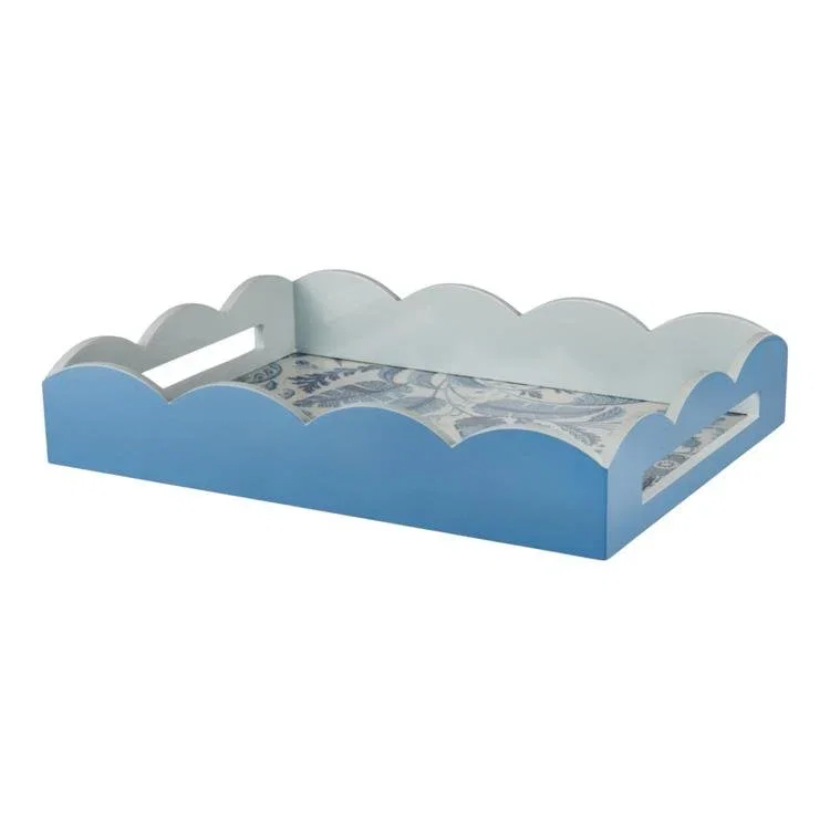 Image of Palm Beach Blue Lacquered Scallop Medium Tray
