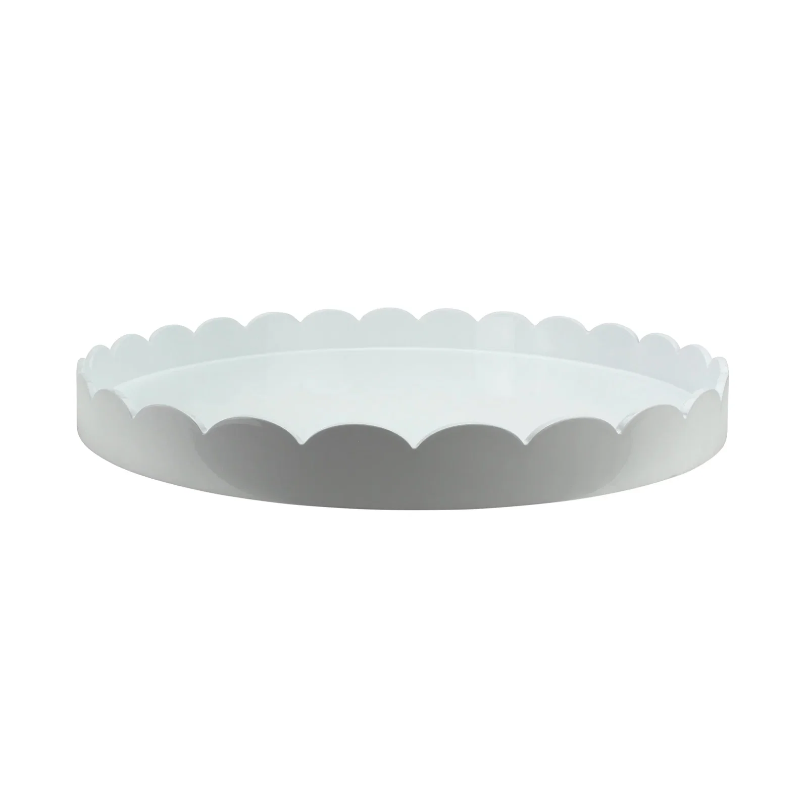 Image of White Round Large Lacquered Scallop Tray