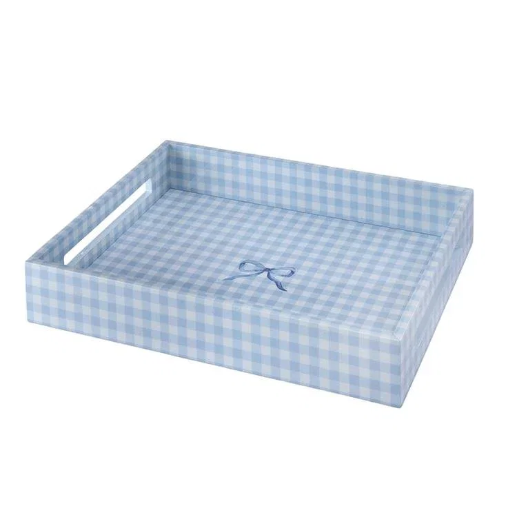 Image of Blue Medium Gingham Tray