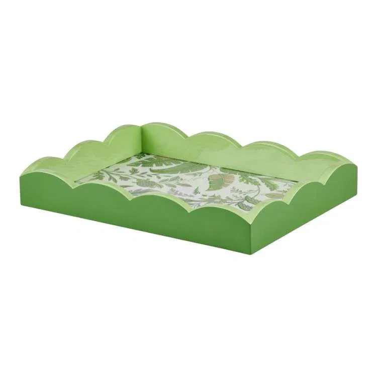 Image of Palm Beach Green Lacquered Scallop Small Tray