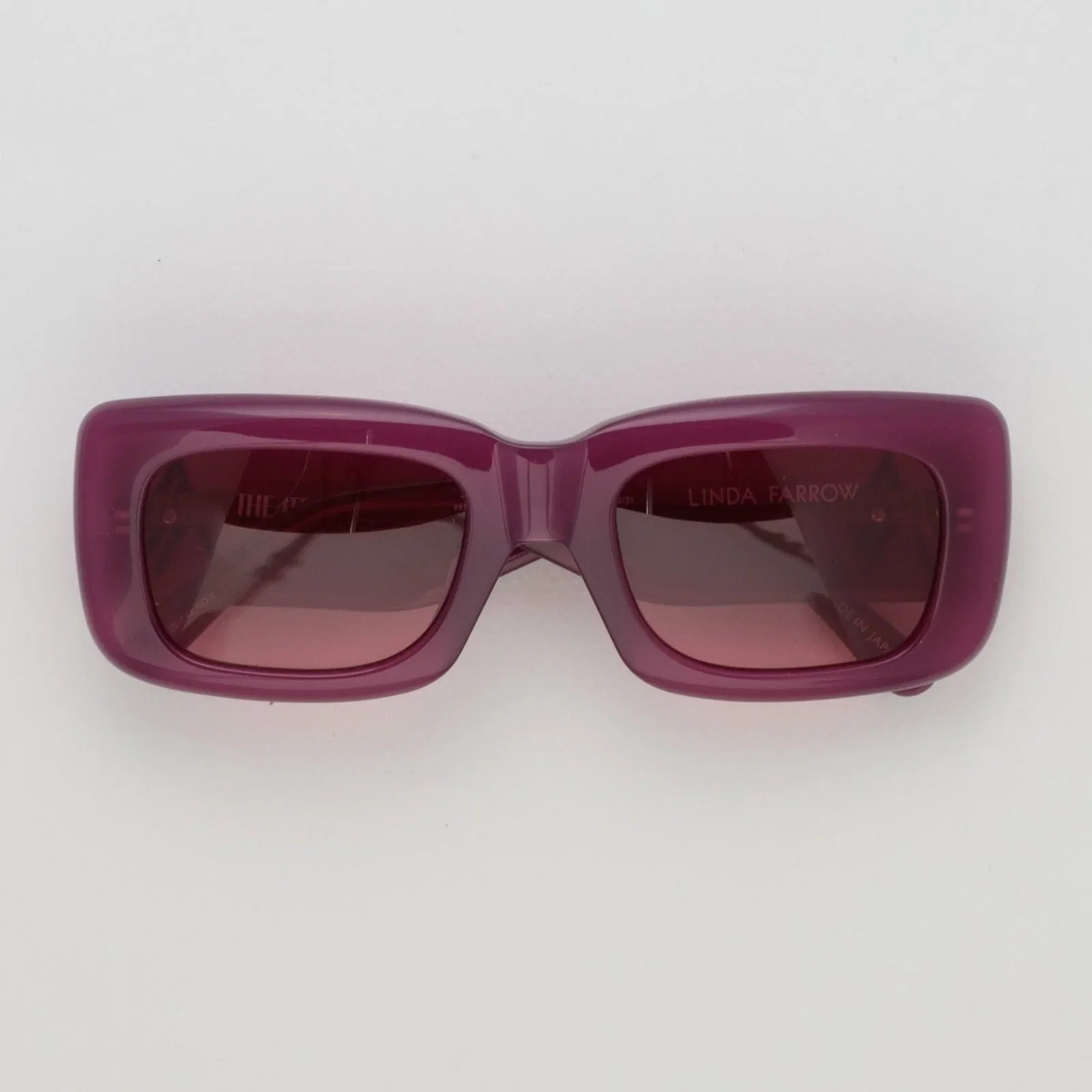 Image of Marfa Rectangular Sunglasses in Burgundy