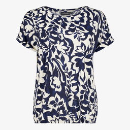 TwoDay dames top met bloemenprint blauw wit