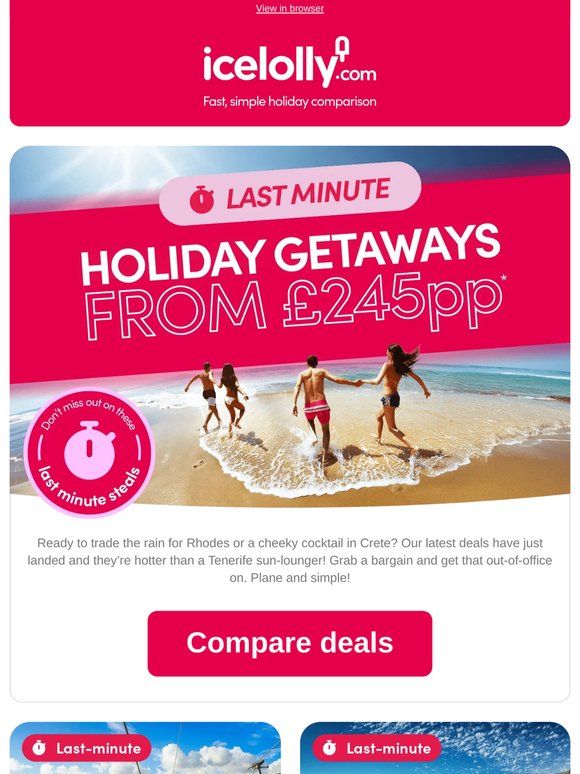 🛫 Last-minute getaways fr £245pp