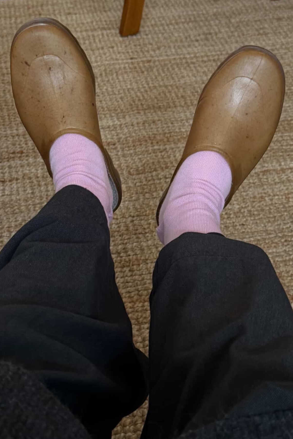 Feet wearing Sugar Pink Merino Socks