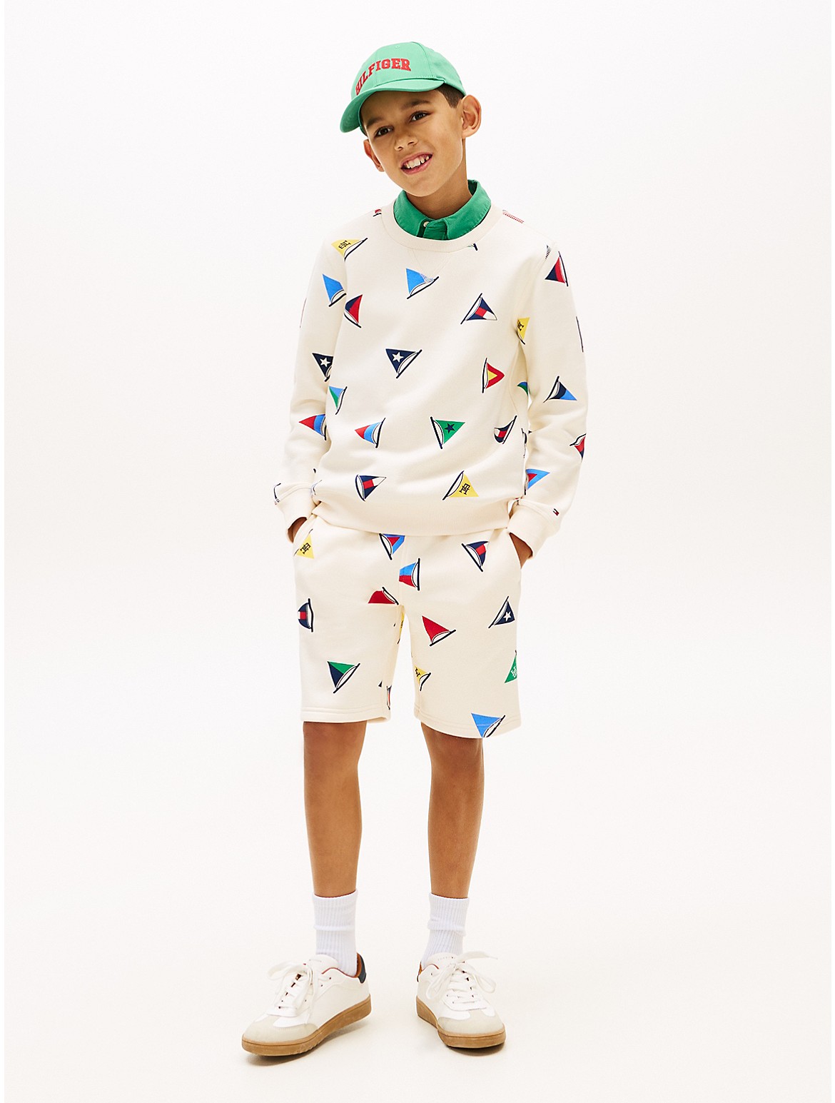 Kids' Allover Sailing Flag Sweatshort 