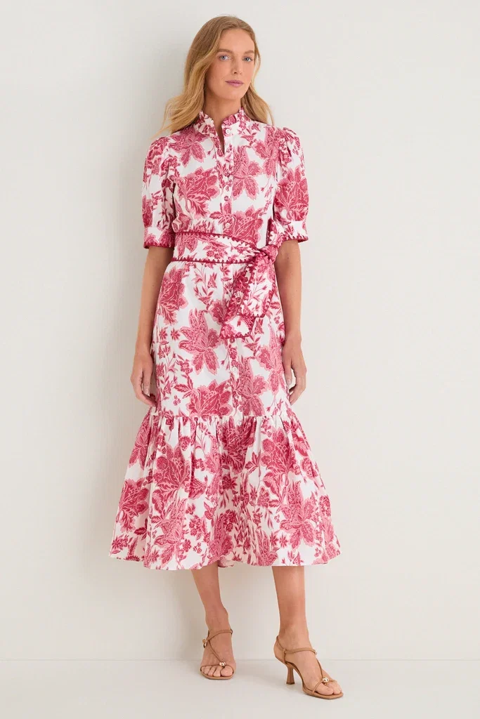 Image of Hibiscus Floral Whipstitch Felicity Maxi Dress
