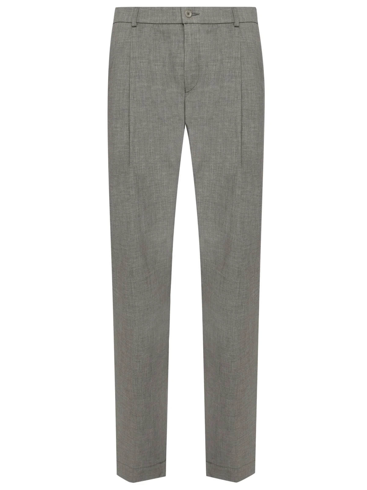 Trousers with pleats and stretch content