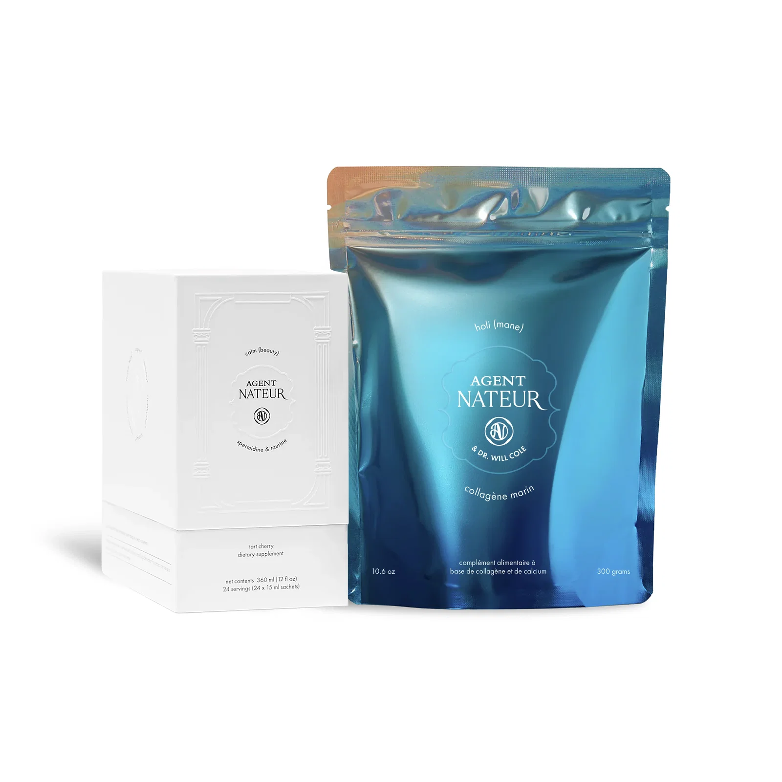 Image of the calm (beauty) and holi (mane) longevity beauty bundle