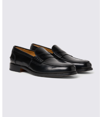 Spanish Leather Black Loafers