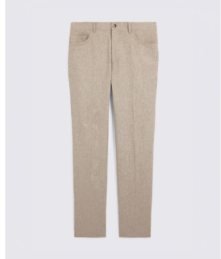 Oatmeal 5 Pocket Wool Trousers