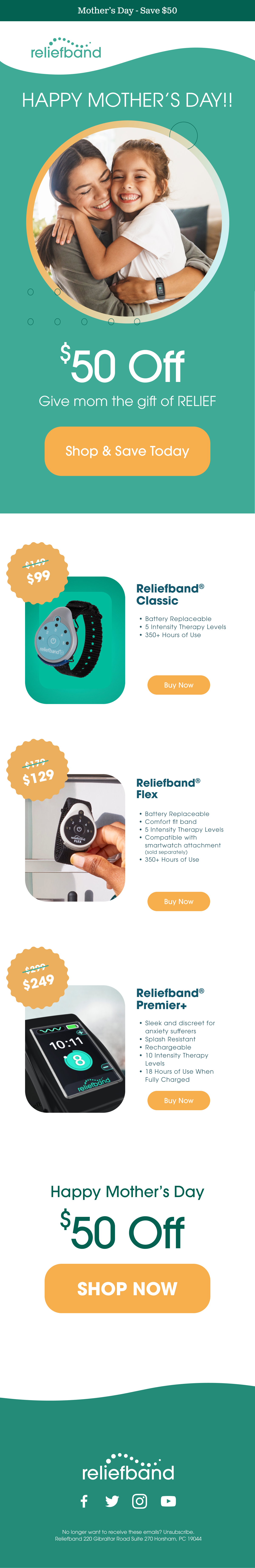 Save $50 on Reliefband Premier 
