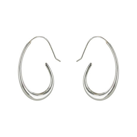 Pair of Cypriot-inspired sterling silver hoop earrings inspired by ancient craftsmanship. - Shop Now.