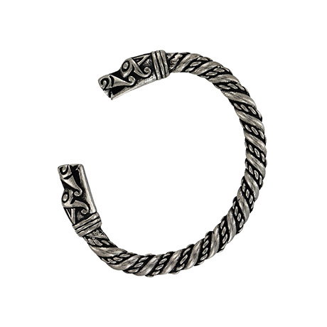 Solid pewter bracelet featuring a detailed double-headed dragon design. - Shop Now.