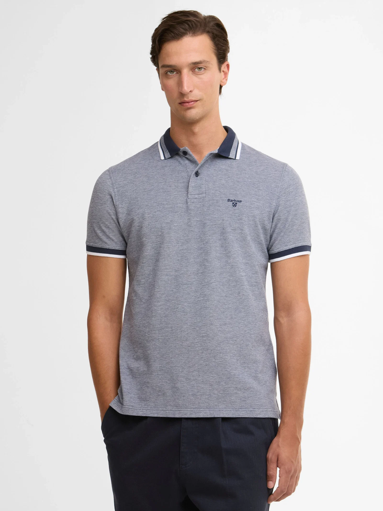 Image of Castleford Tailored Fit Navy Polo Shirt