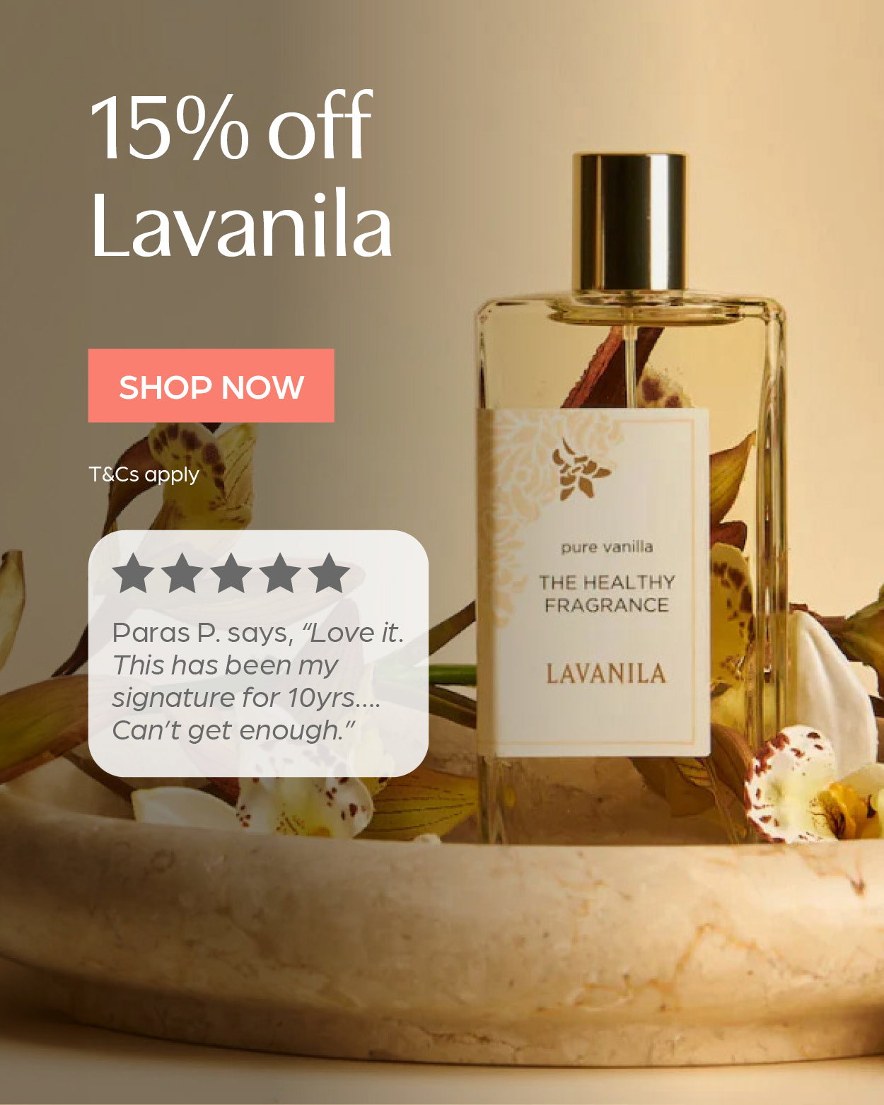 Save 15% off Lavanila