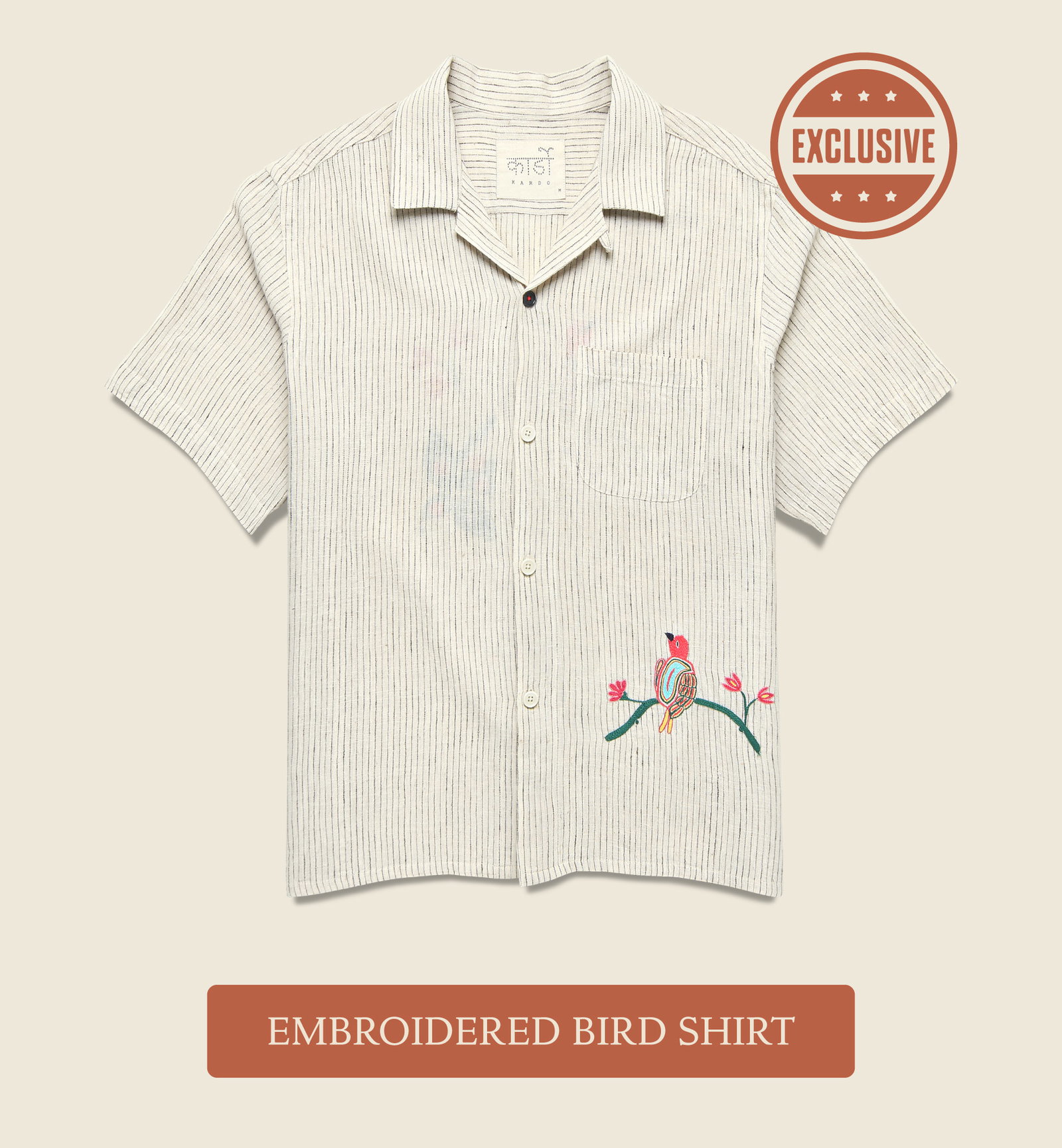 Embroidered Bird Shirt