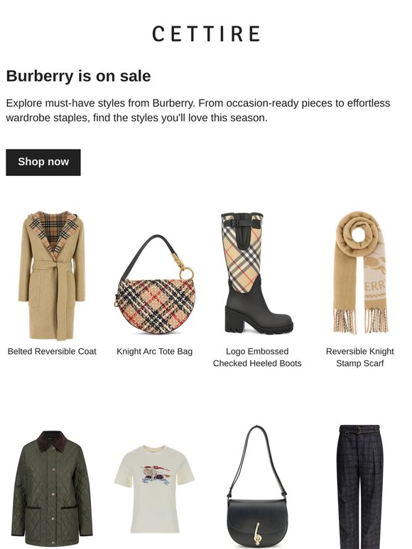 Burberry is on sale