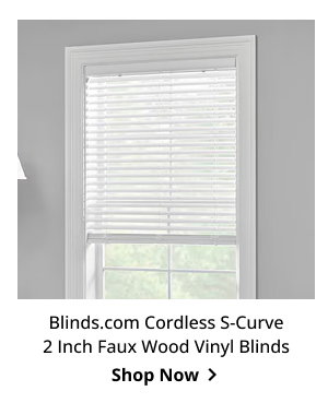 Blinds.com Cordless S-Curve 2 Inch Faux Wood Vinyl Blinds | Shop Now >