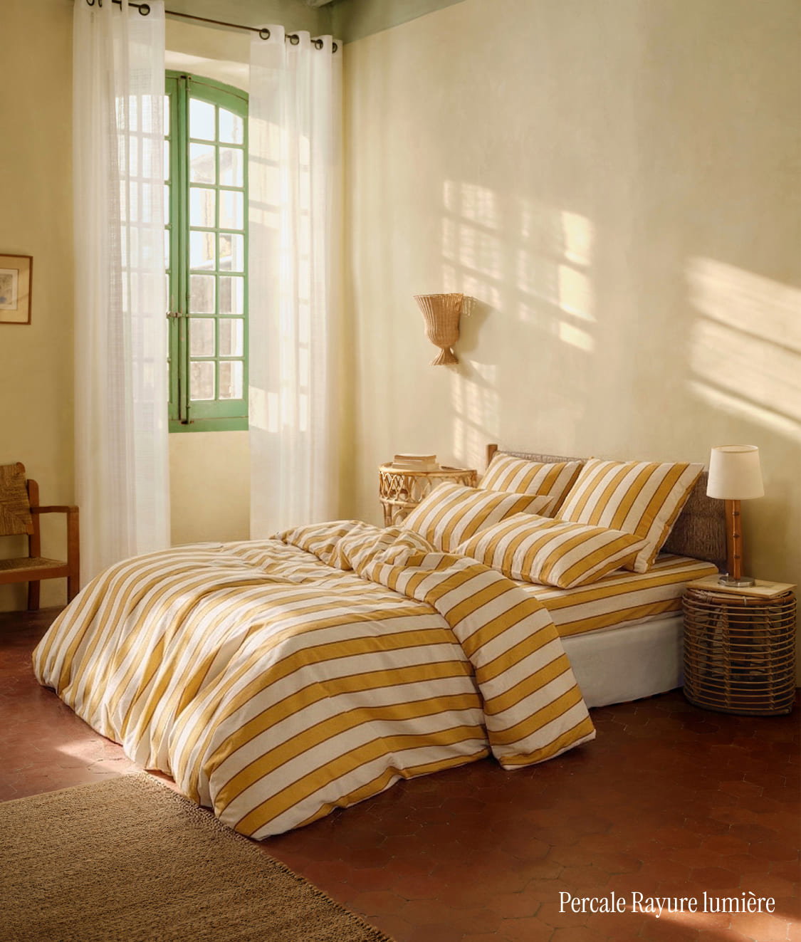 PERCALE RAYURE LUMIÈRE