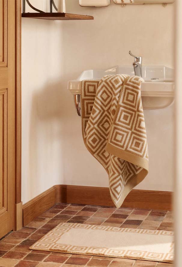set de bain tomette naturel