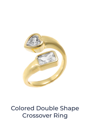 Colored Double Shape Crossover Ring