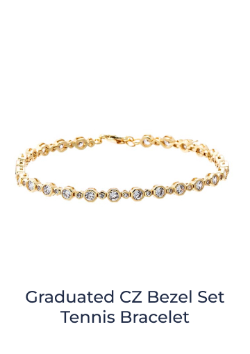 Graduated CZ Bezel Set Tennis Bracelet