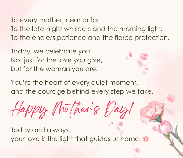 To every mother, near or far.