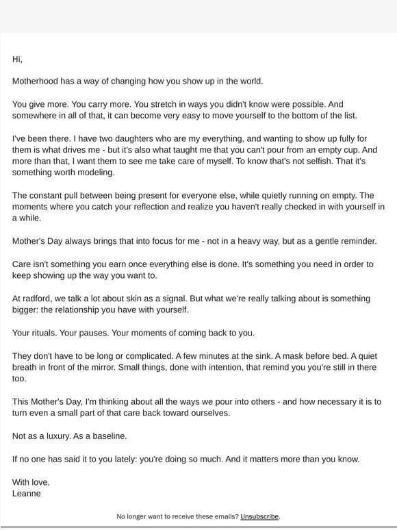 A note from Leanne