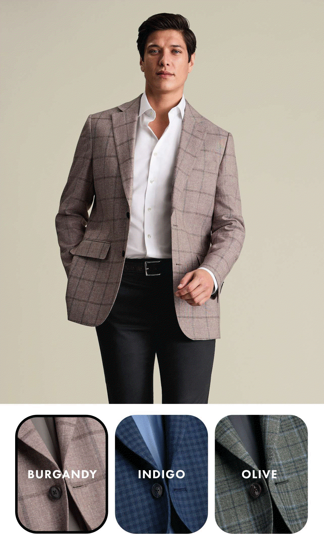 Lightweight Wool Texture Check Jacket – Indigo Blue