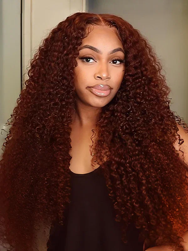 Wavymy Wear & Go Reddish Brown 7x5 Glueless Lace Wigs Human Hair 180% Density